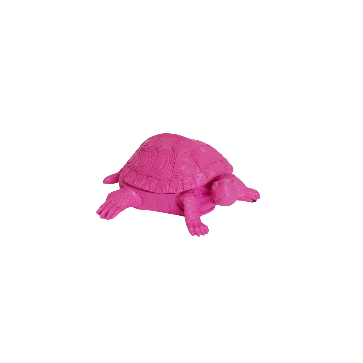 Schildkrötenbox – Polyresin – Neonrosa – 15,5 x 13,5 x 7,5 cm