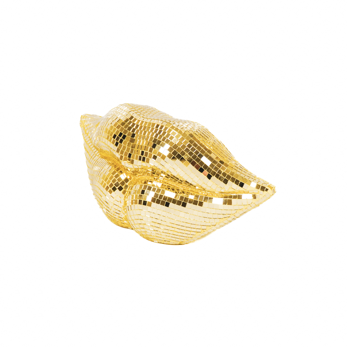Ornament - Disco -LIPS - Glas - Gold - 29x10x13,5 cm