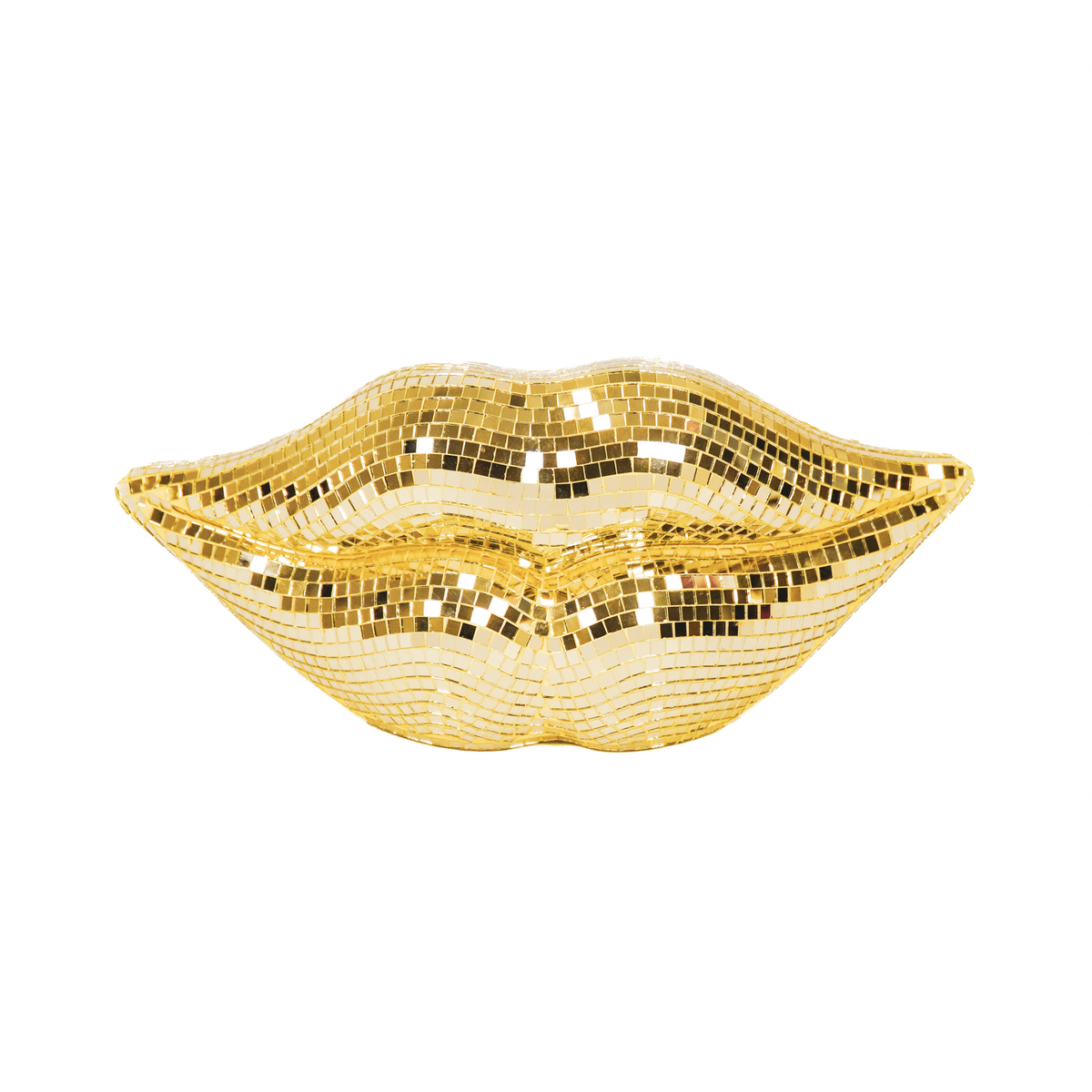 Ornament - Disco -LIPS - Glas - Gold - 29x10x13,5 cm