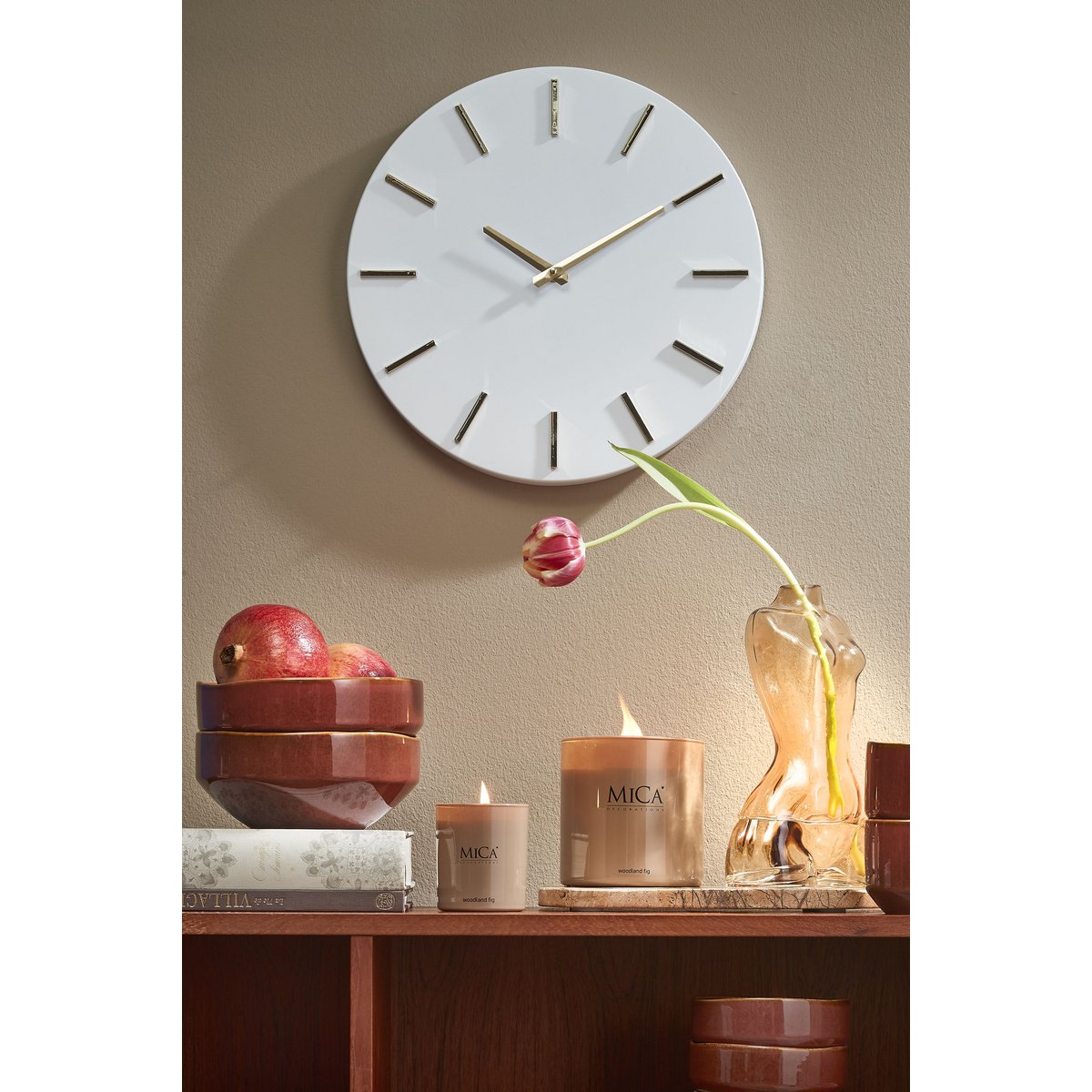 Brixen Wanduhr - Ø36 cm - Weiß