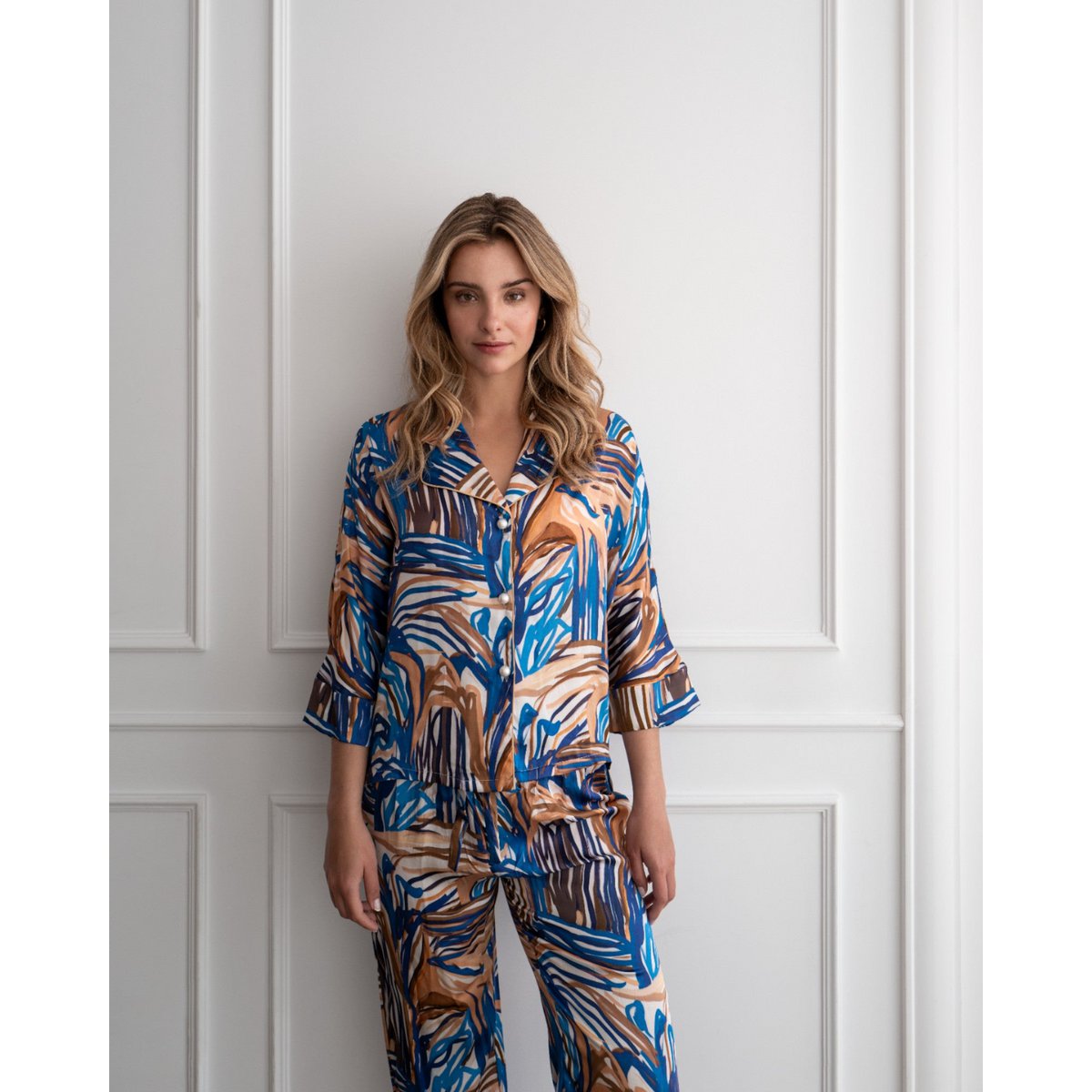 Bluse Loose Cut Blue Seaweed