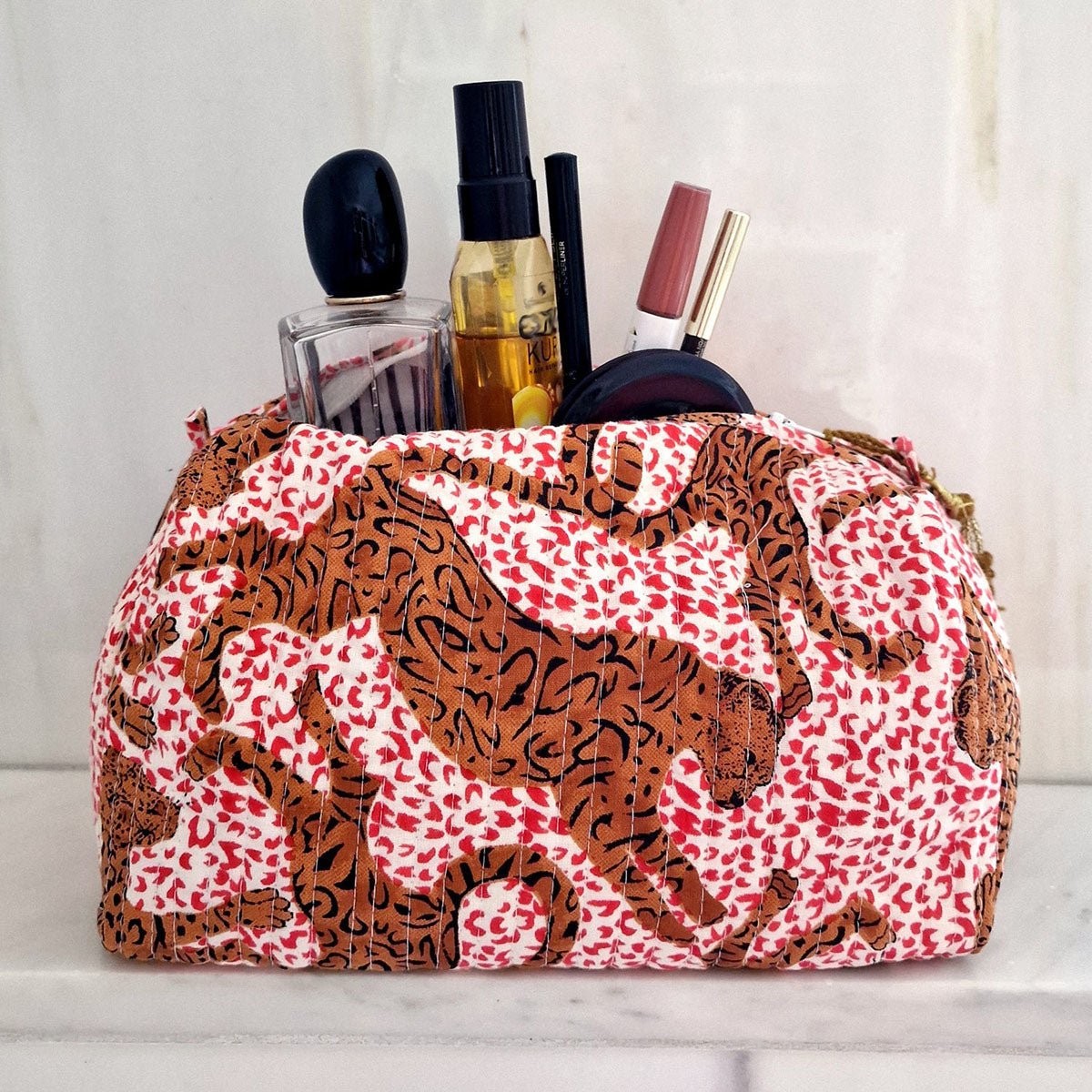Handgemachte Kosmetiktasche "h.Leopard"