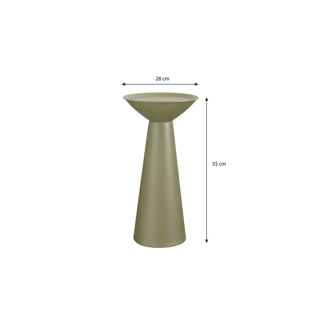 Chiel Side Table - H55 x Ø28 cm - FSC 100% - Metall - Grün