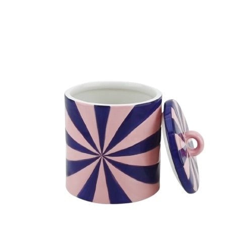 Deco Jar -Wirl- Dolomite - Blau/Pink - 11x11x14,5 cm