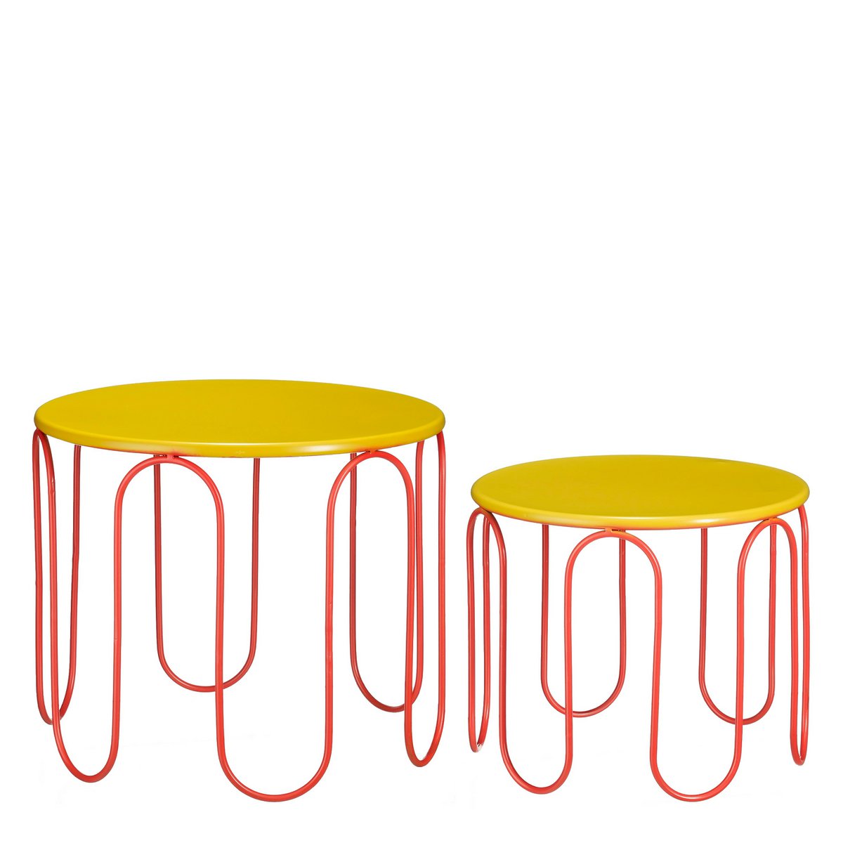 Dione Side Table - Set von 2 - H40 x Ø46 cm - Metall - Gelb