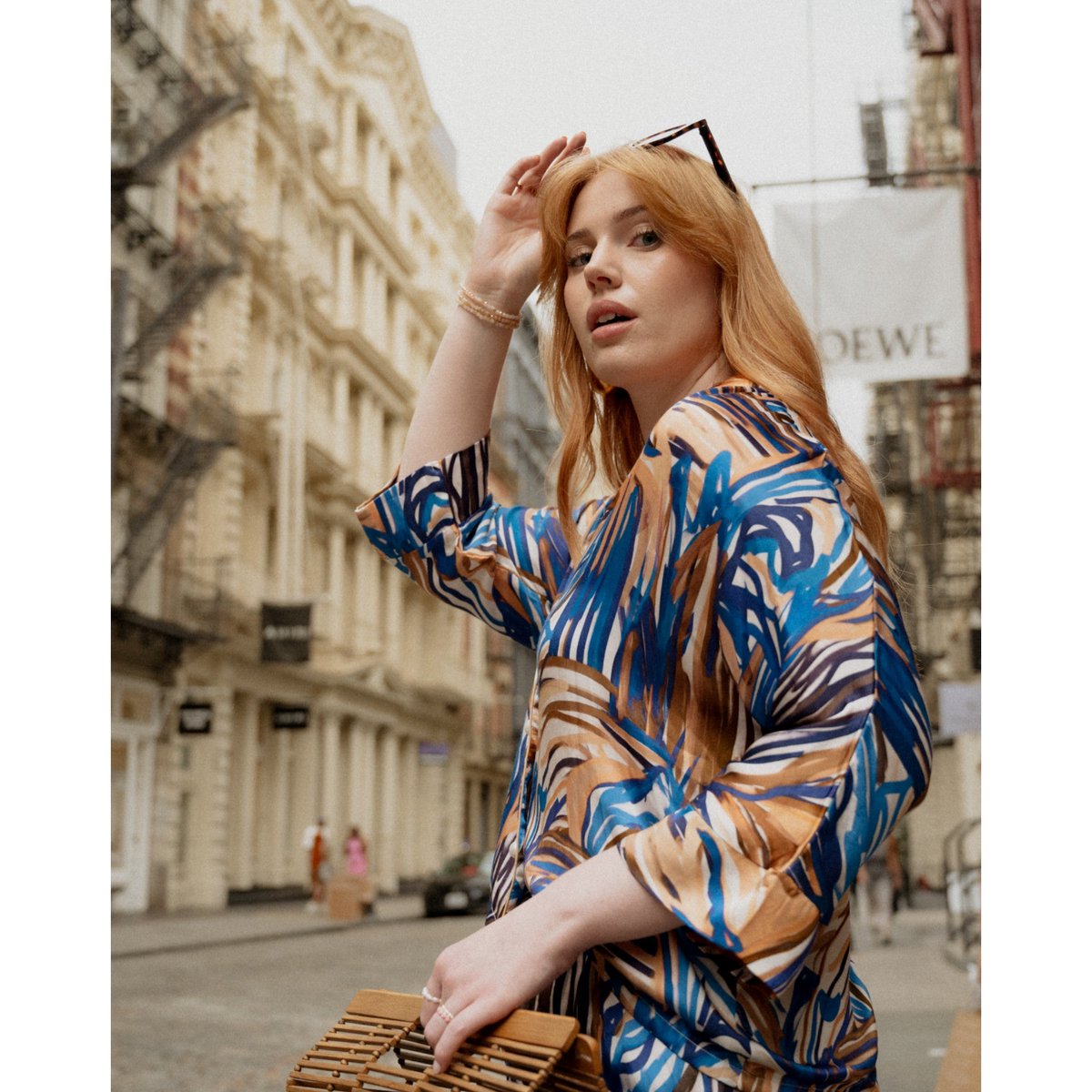 Bluse Loose Cut Blue Seaweed
