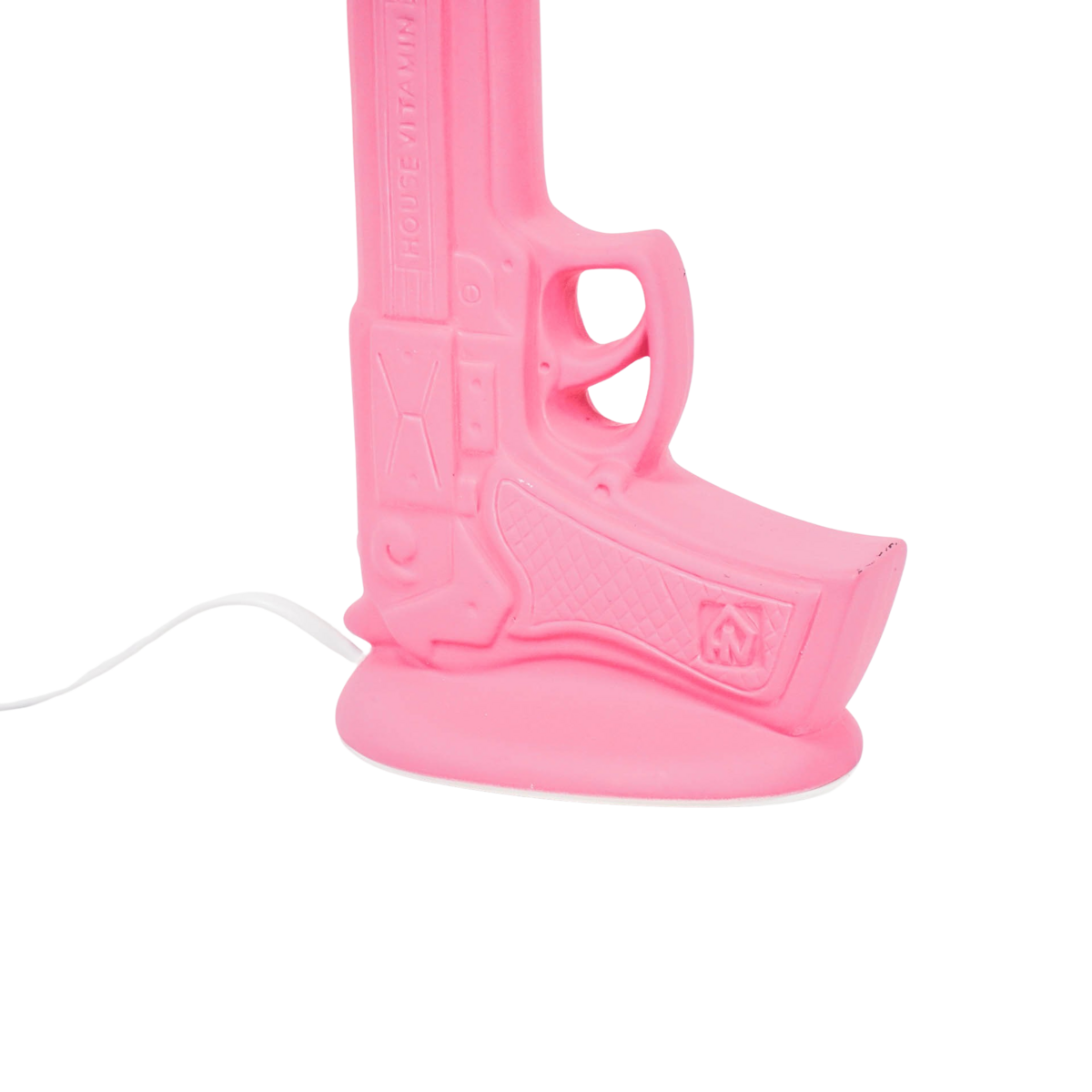 Tischlampe - Gun - Keramik - Neonrosa - E27 - 15x9x32cm