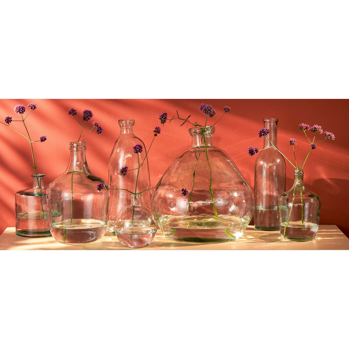 Diego Flaschenvase - H30 x Ø18 cm - Recyceltes Glas - Transparent