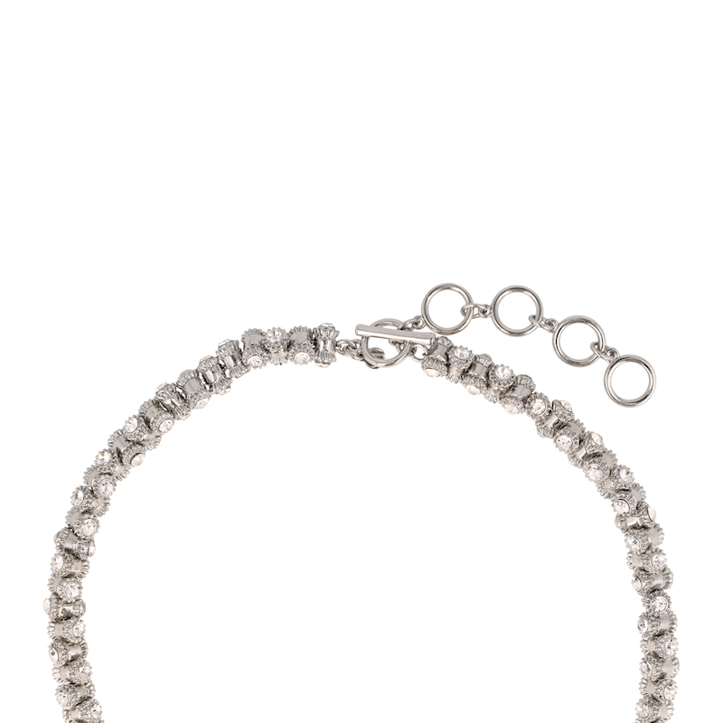 Otazu Vintage Barrel Necklace - Rhodium