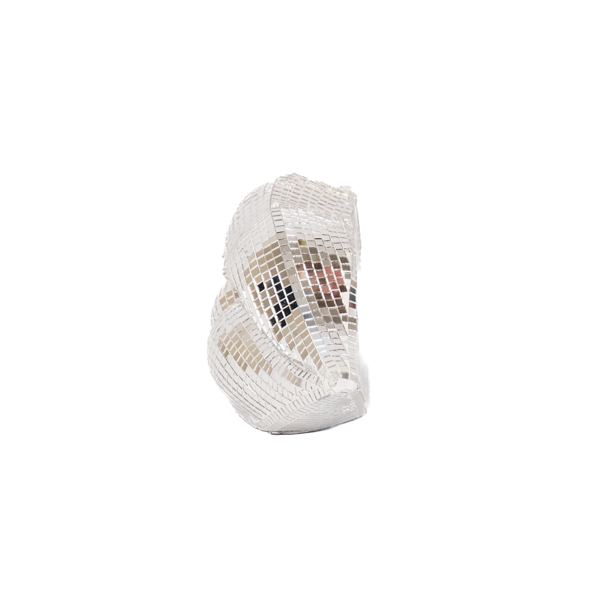 Ornament - Disco -LIPS - Glas - Silber - 29x10x13,5 cm