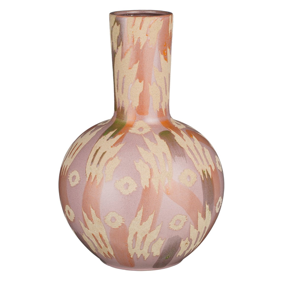 Javi Vase - H52 x Ø34 cm - Keramik - Pink, Beige