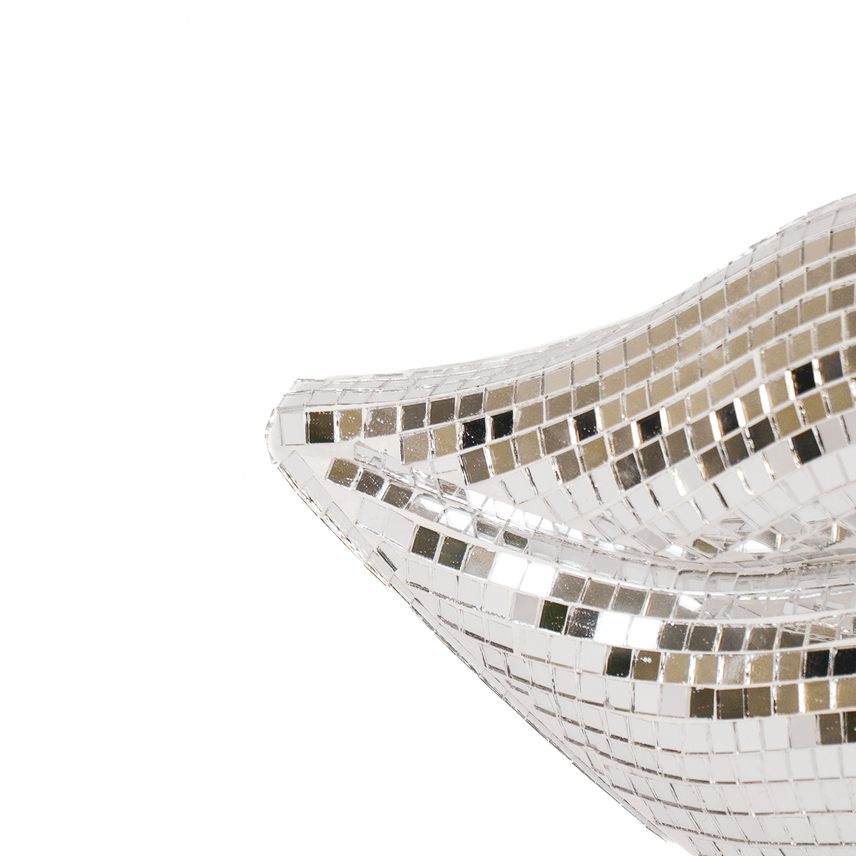 Ornament - Disco -LIPS - Glas - Silber - 29x10x13,5 cm