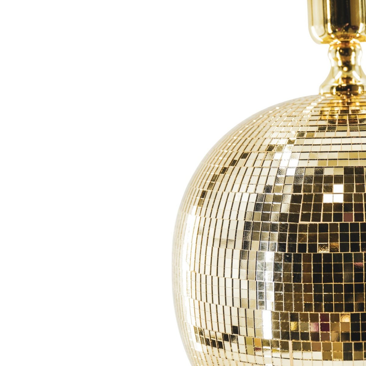 Lampe - Tischlampen -Disco -Kugel - Glas -gold - 20x20x20 cm