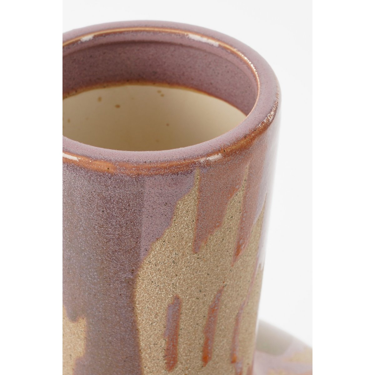 Javi Vase - H52 x Ø34 cm - Keramik - Pink, Beige
