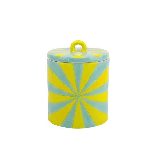 Deco Jar -Wirl - Dolomit - Gelb/Mint - 11x11x14,5 cm
