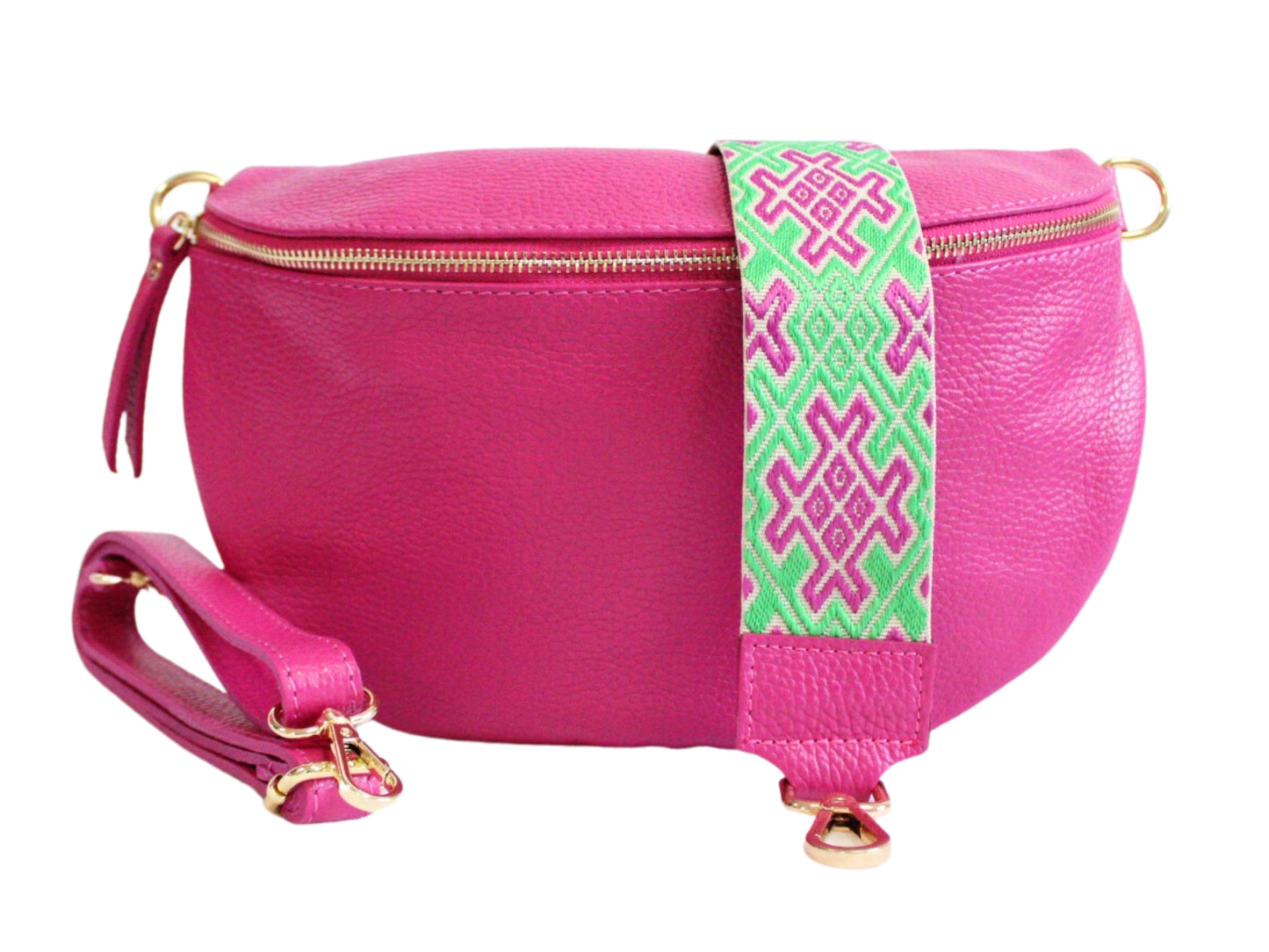 Exklusive Pinke Bauchtasche aus Echtem Leder – Made in Italy 🌸🇮🇹