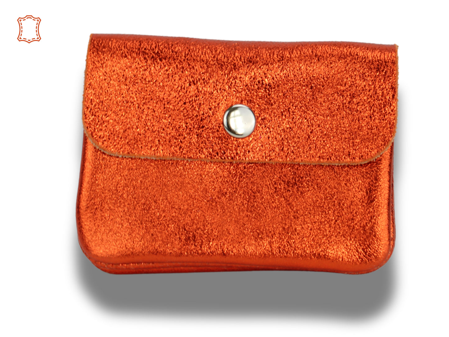 Metalen portemonnee ECHT LEDER MINI 👛