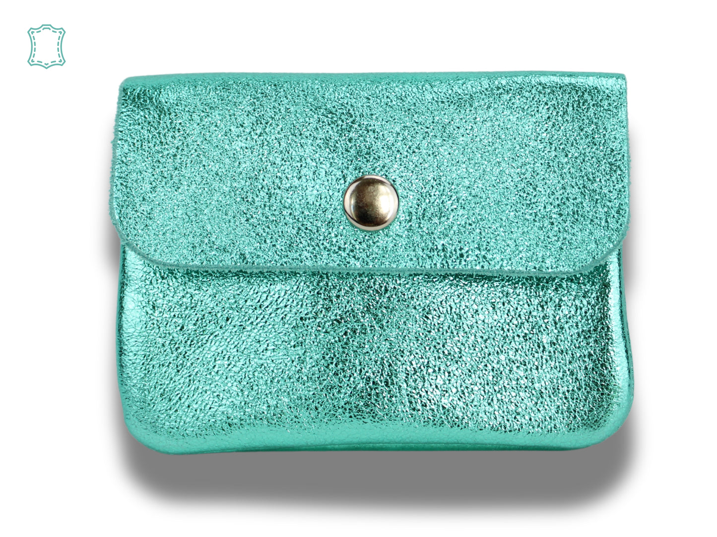 Metalen portemonnee ECHT LEDER MINI 👛