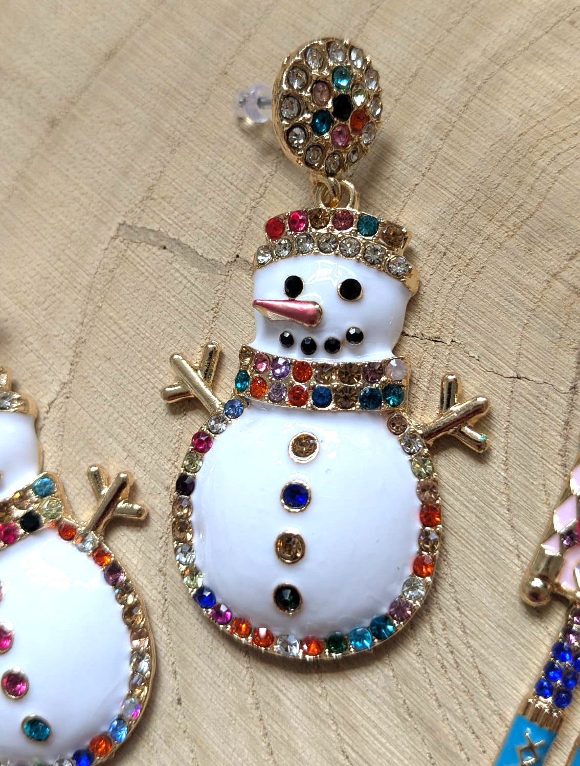 🎄 Funkelnde Schneemann & Nussknacker Ohrringe