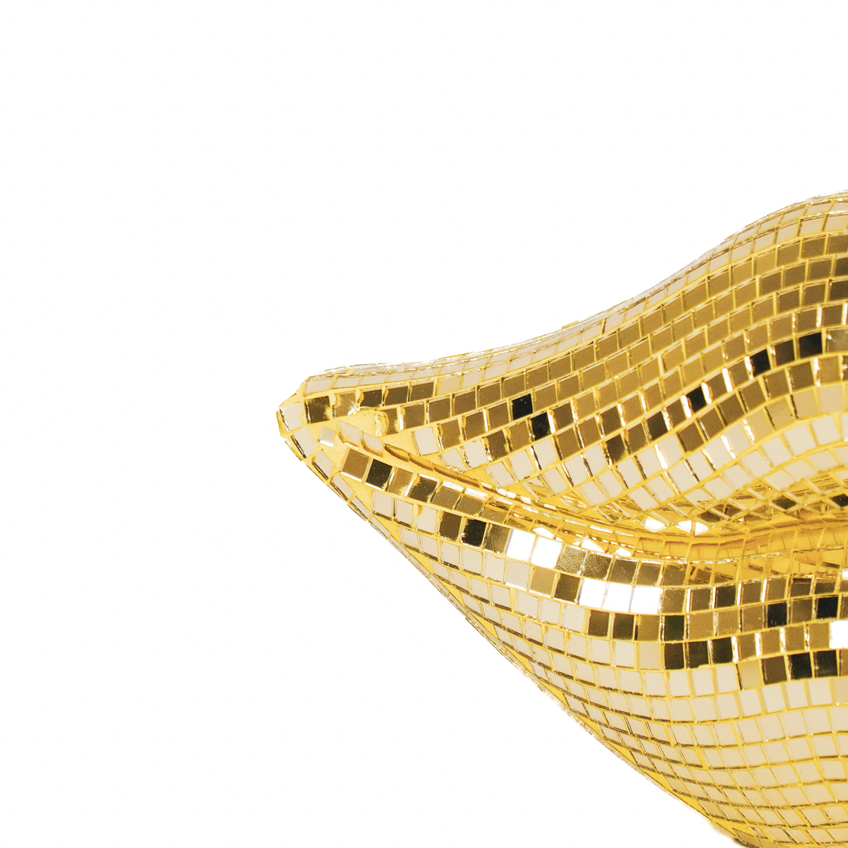 Ornament - Disco -LIPS - Glas - Gold - 29x10x13,5 cm
