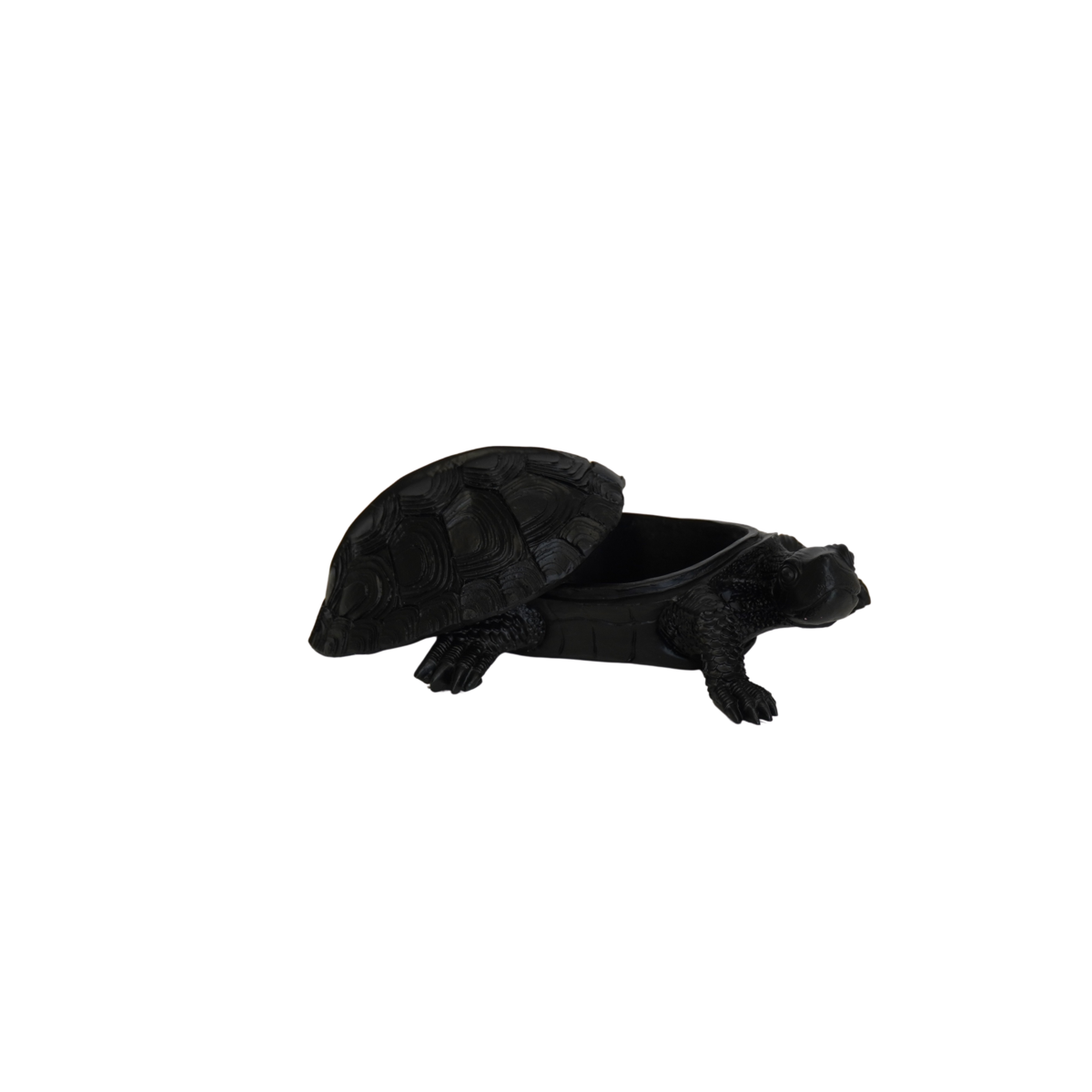 Schildkrötenbox – Polyresin – Schwarz – 15,5 x 13,5 x 7,5 cm