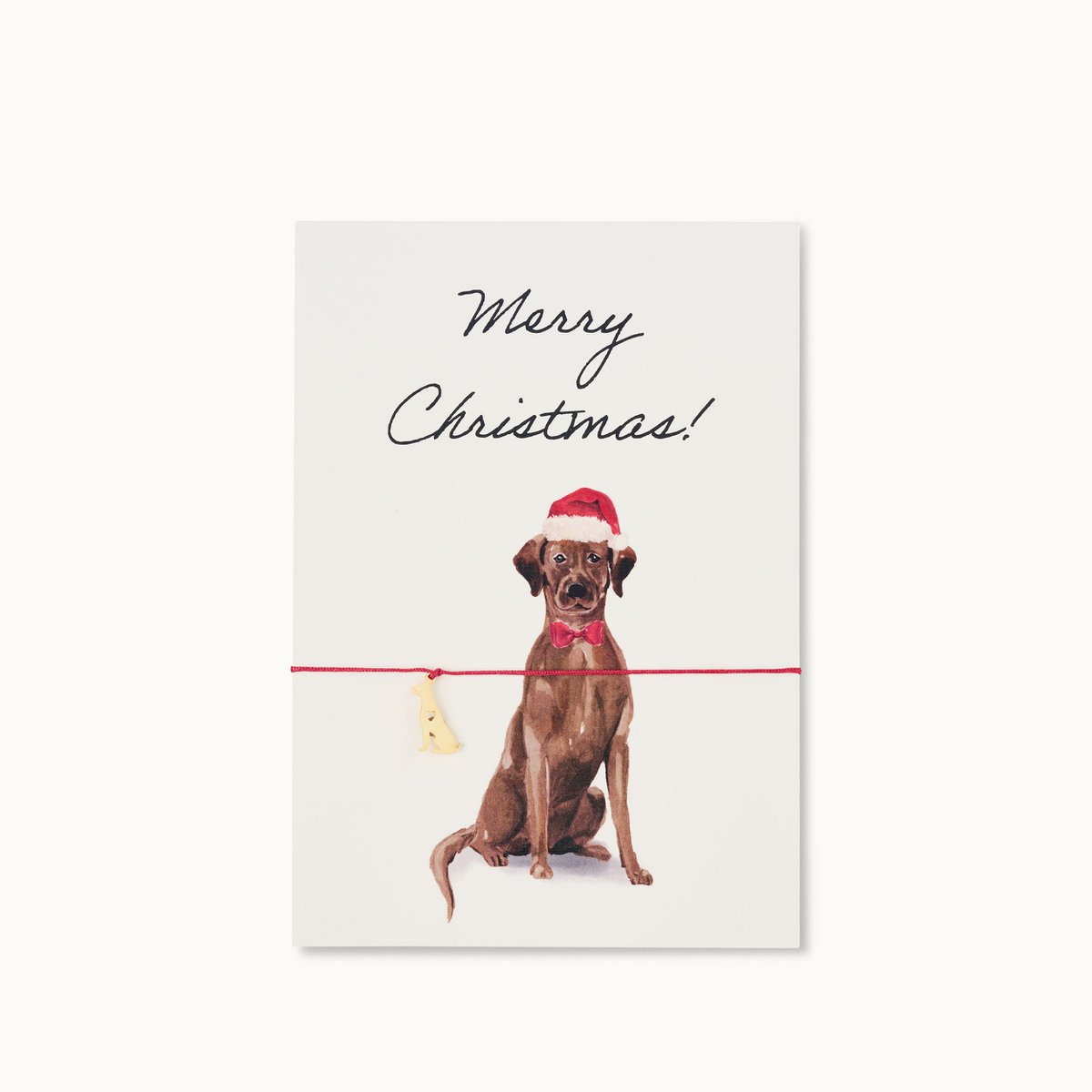 Armband-Karte: Merry Chiristmas Brauner Labrador