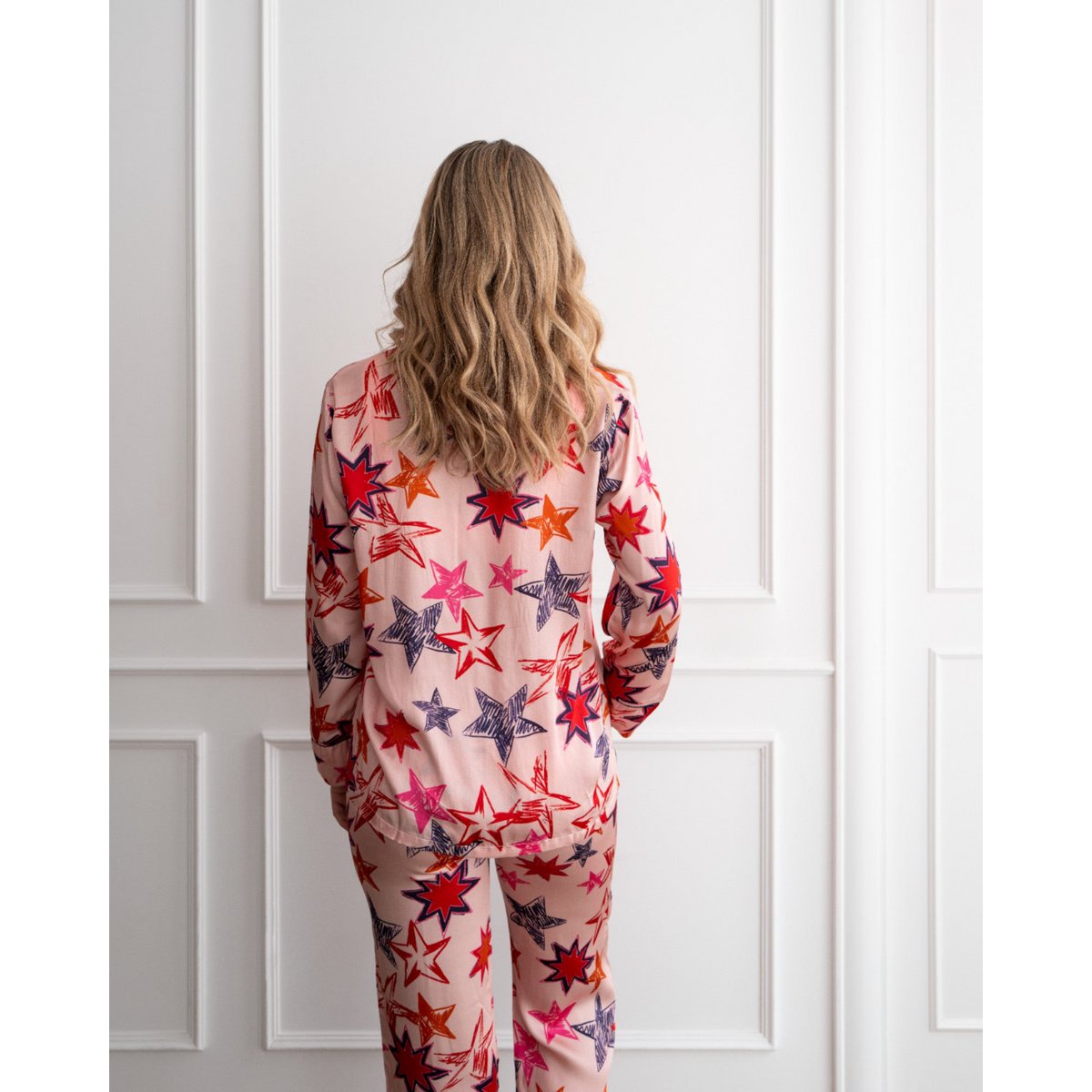 Bluse mit geradem Schnitt und Sternen