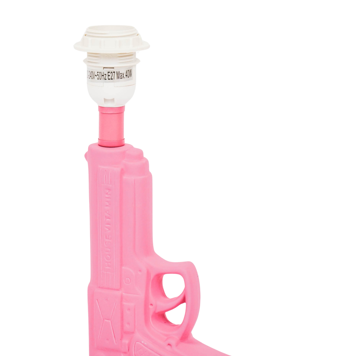 Tischlampe - Gun - Keramik - Neonrosa - E27 - 15x9x32cm