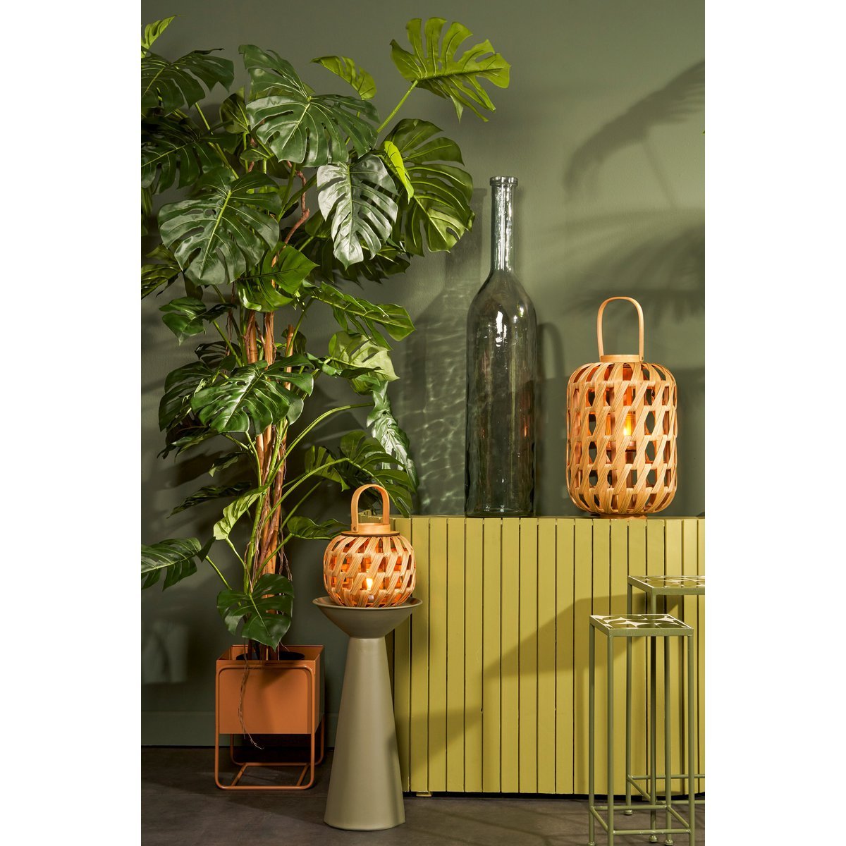 Chiel Side Table - H55 x Ø28 cm - FSC 100% - Metall - Grün