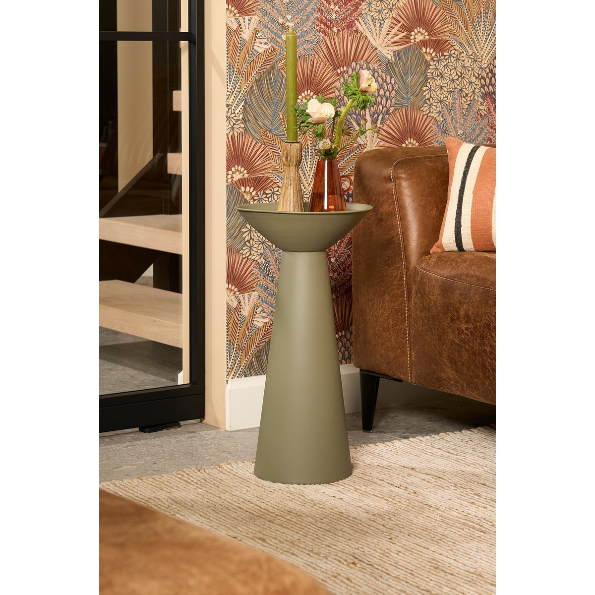 Chiel Side Table - H55 x Ø28 cm - FSC 100% - Metall - Grün