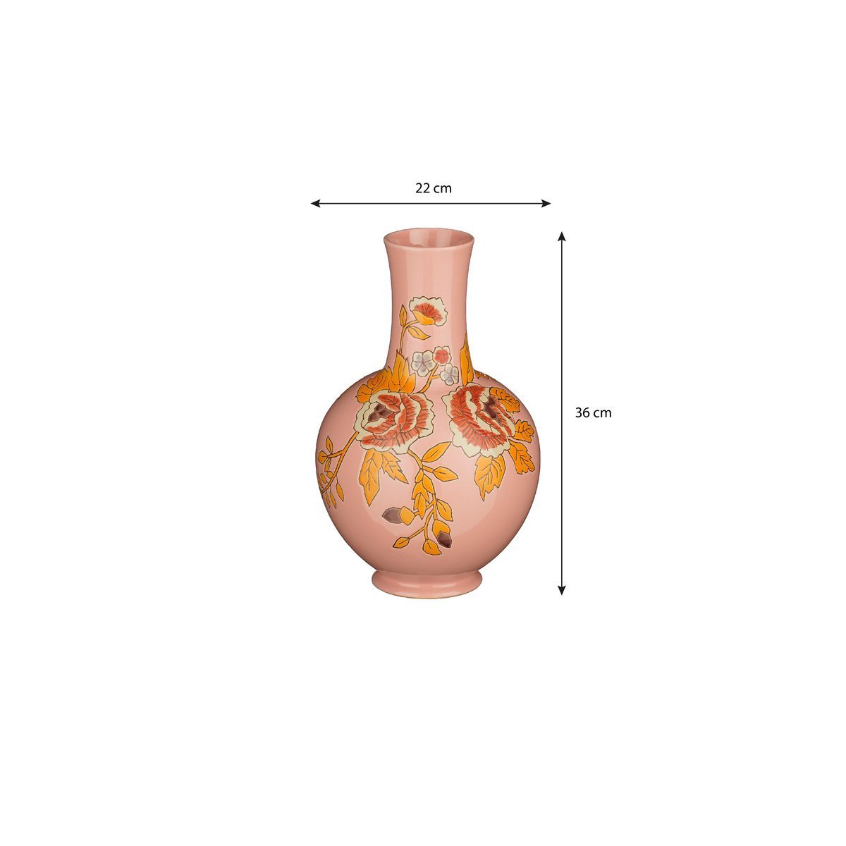 Eloise Vase - H36 x Ø22 cm - Keramik - Pink