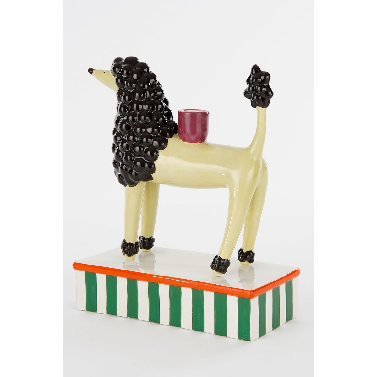 Kerzenständer Hund – L24 x B11 x H29 cm – Keramik – Hellgelb