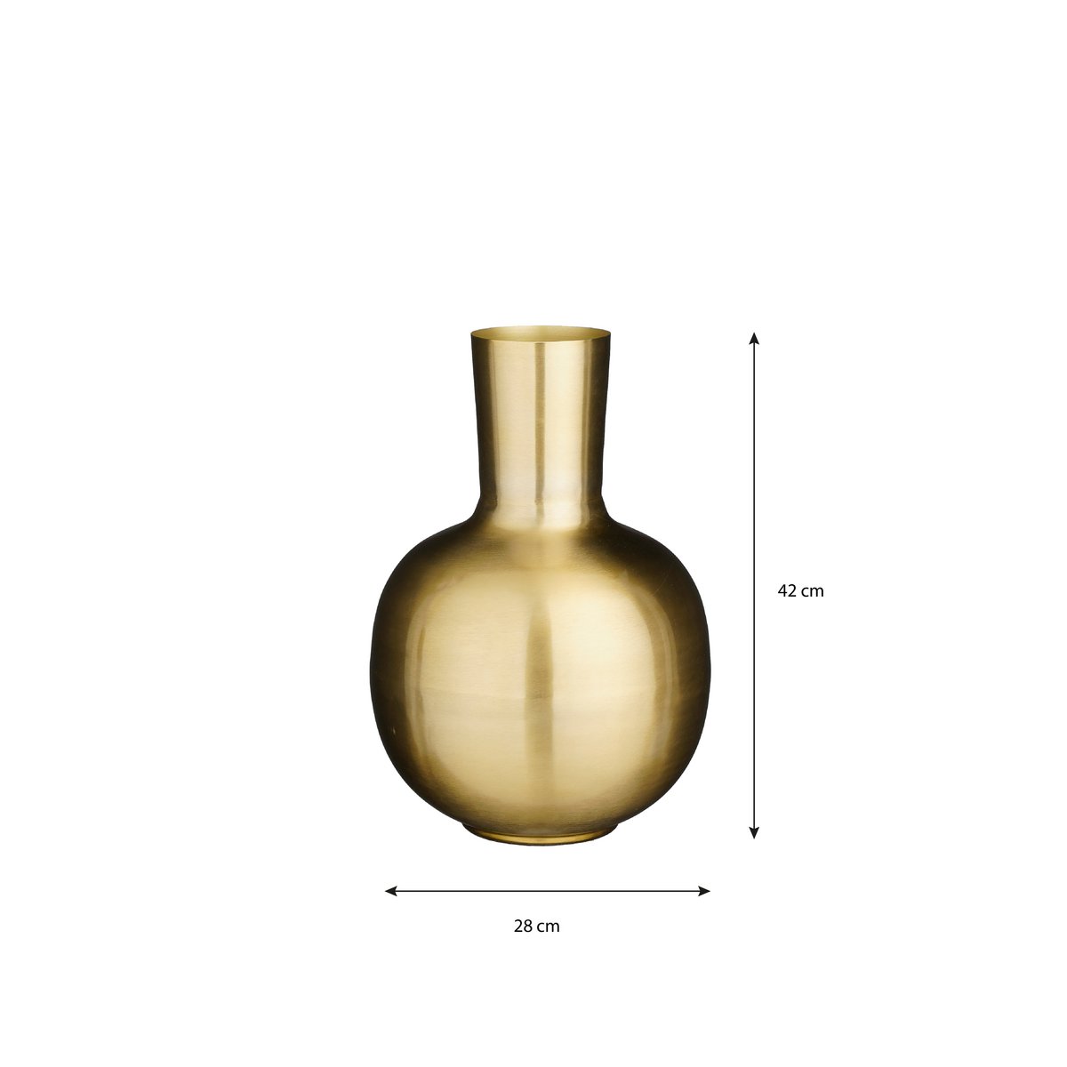 Dara Vase – H42 x Ø28 cm – Metall – Gold