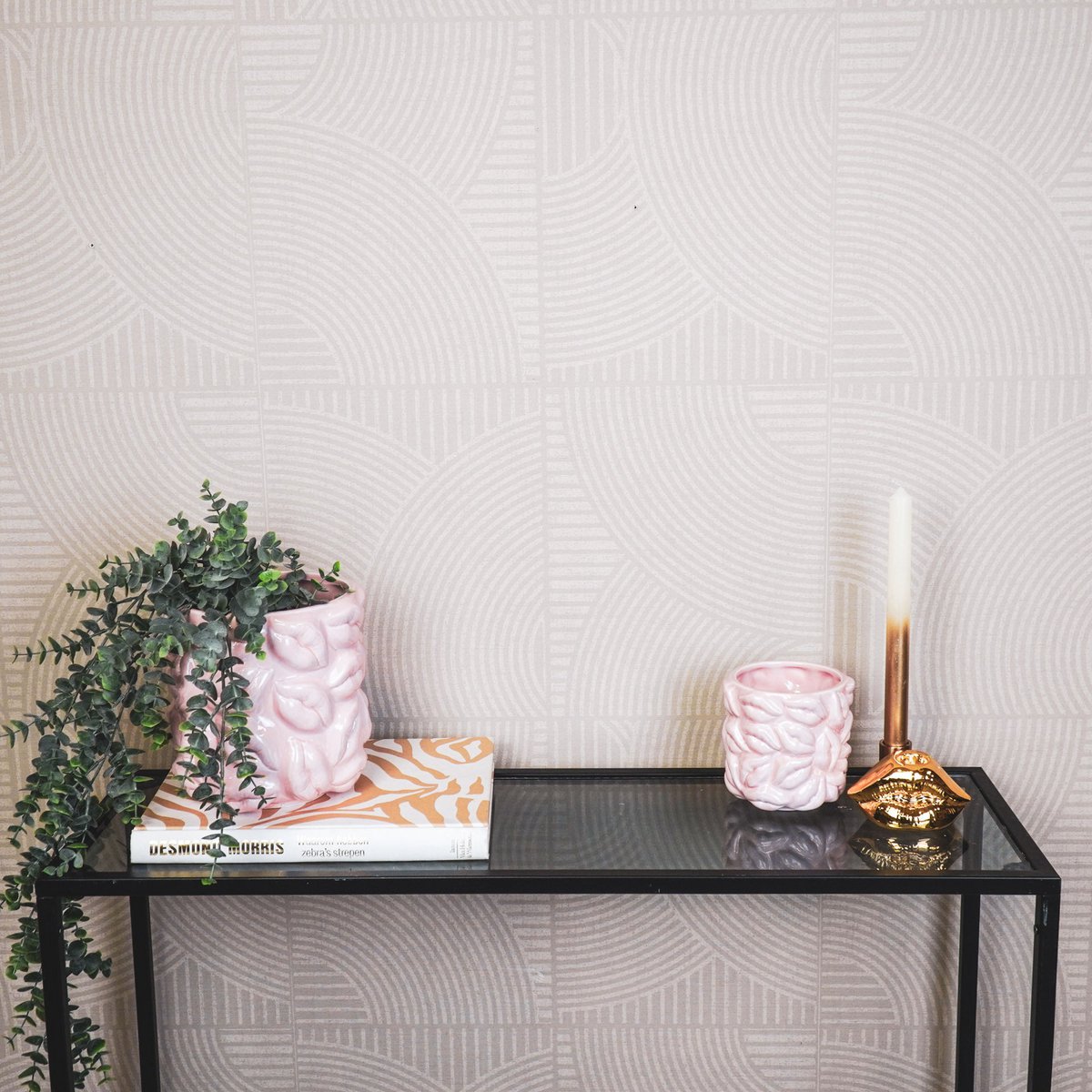 Topf - Kisses - Keramik - Hellrosa - 11x11x11,5cm