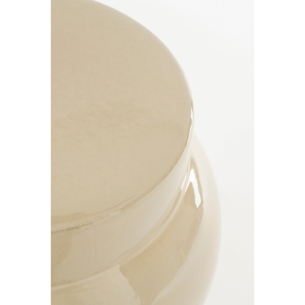 Vendi Beistelltisch – H40 x Ø35 cm – Keramik – Creme