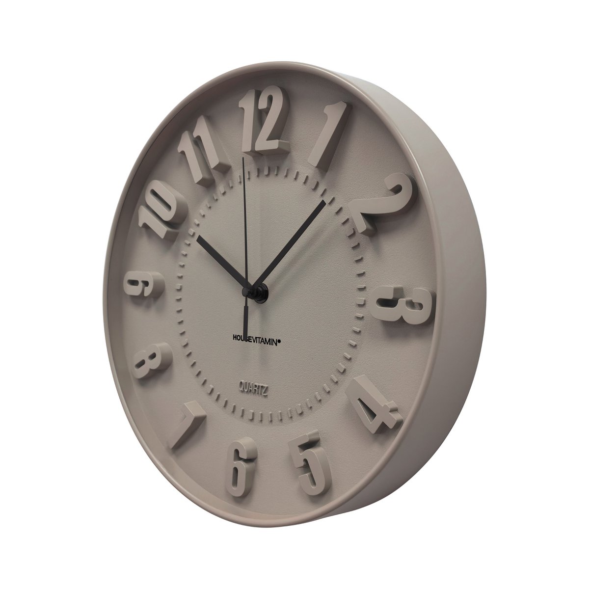 Uhr- wall Taktnummern- Taupe -30x30x4cm