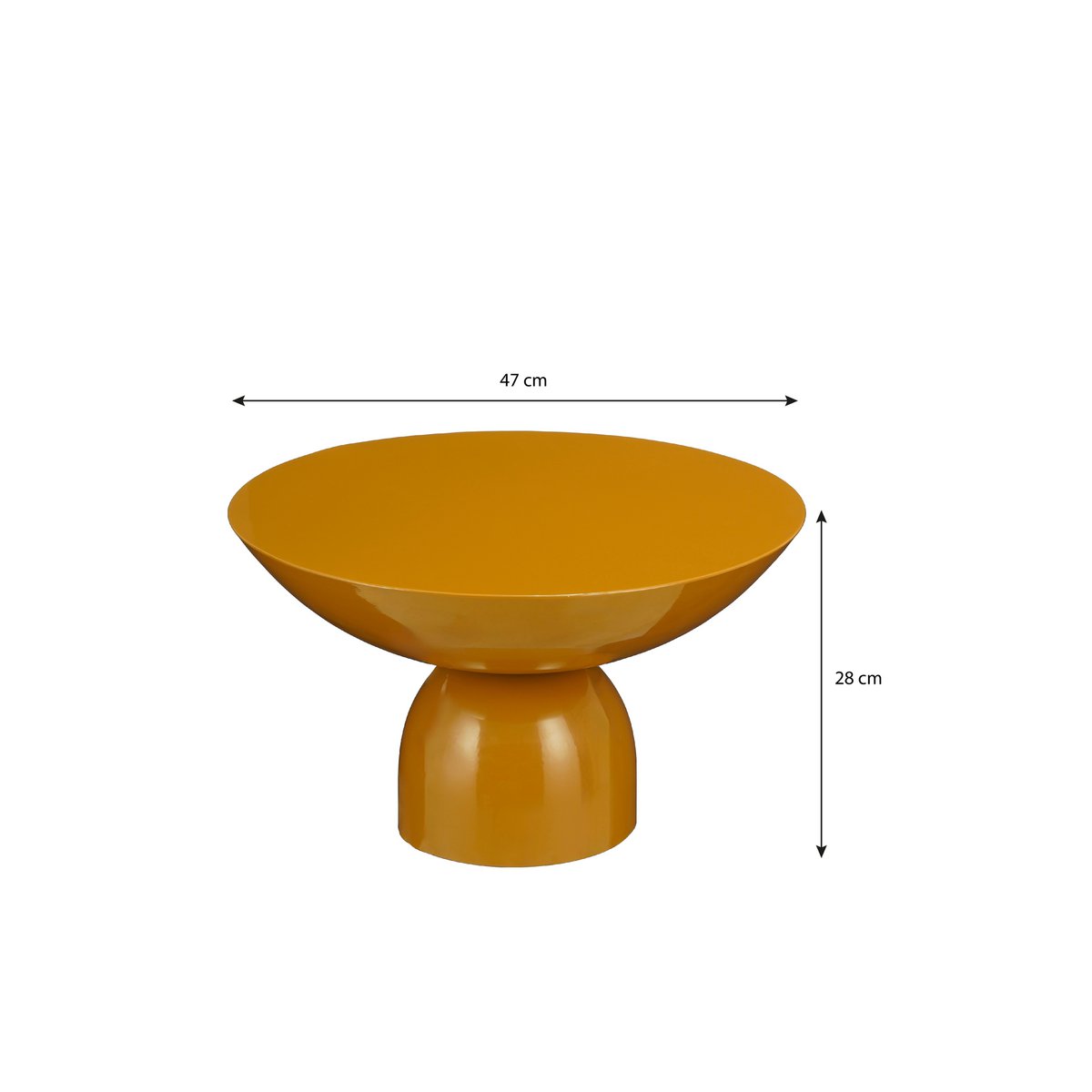 Celise Side Table - H28 x Ø47 cm - Metall - Braun