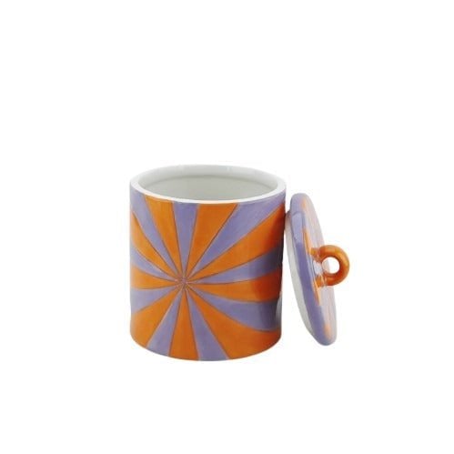 Deco Jar -Wirl - Dolomit - Orange/Lila - 11x11x14,5 cm