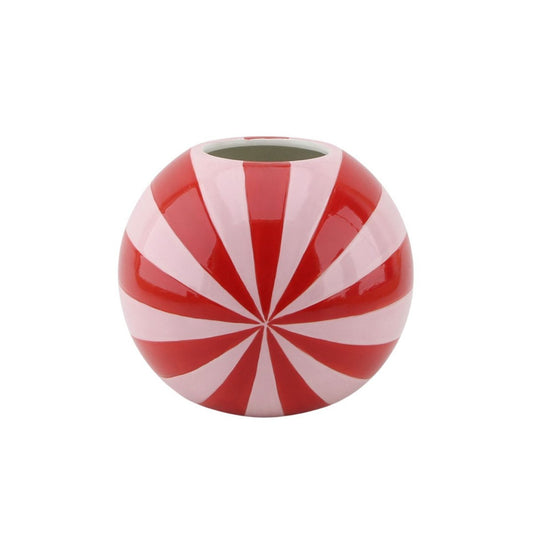 Vase - Blumenvase Wirbel - Rot/Pink - 20x20x20cm
