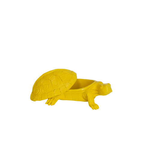 Schildkrötenbox – Polyresin – Gelb – 15,5 x 13,5 x 7,5 cm