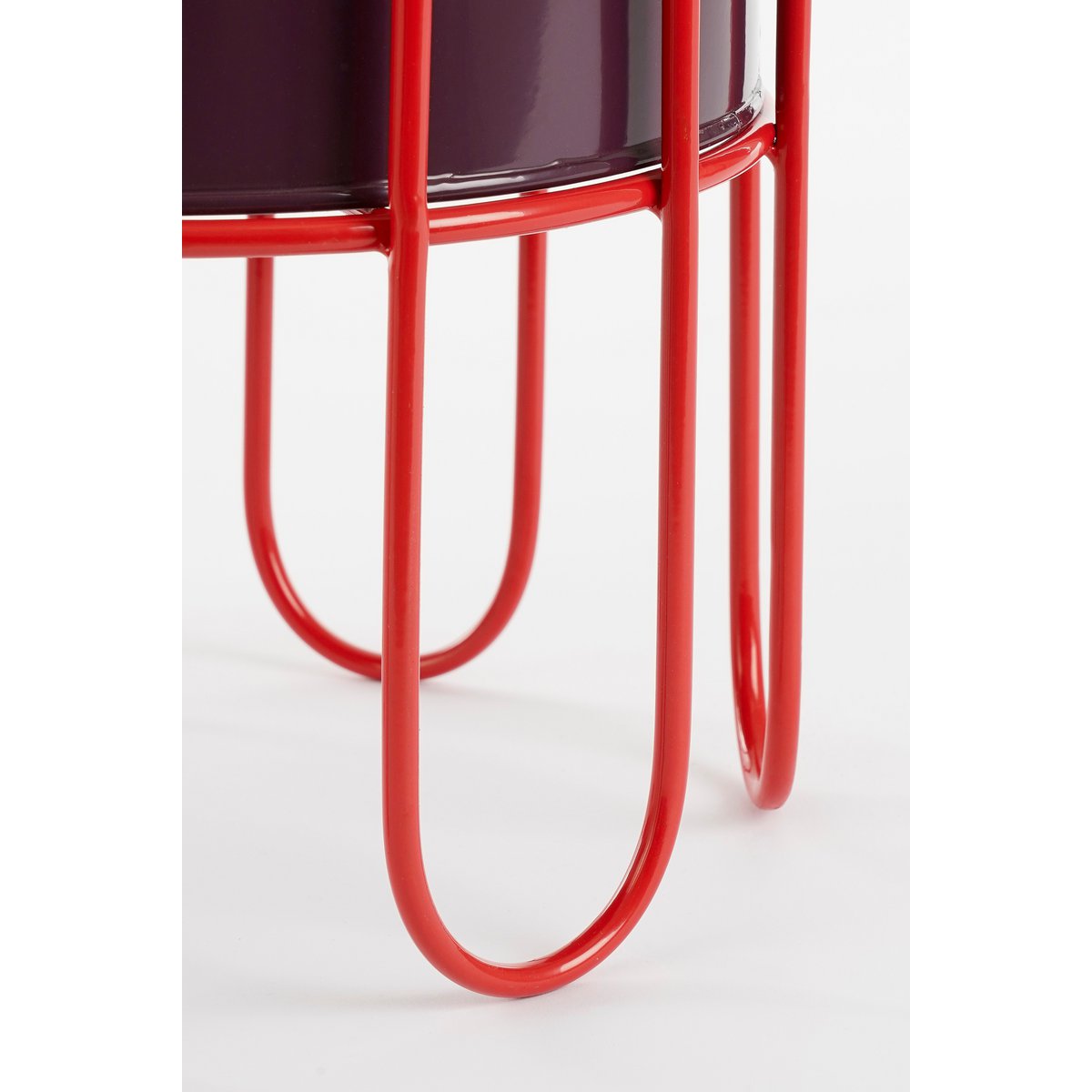 Dione Blumenpot auf Standard - Set von 2 - H35 x Ø26 cm - Metall - Dunkelrot, hellrot