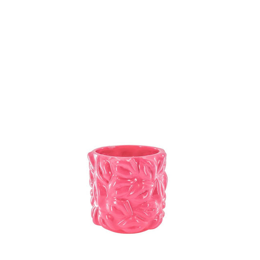 Topf - Kisses - Keramik - Neon Pink - 11x11x11,5cm
