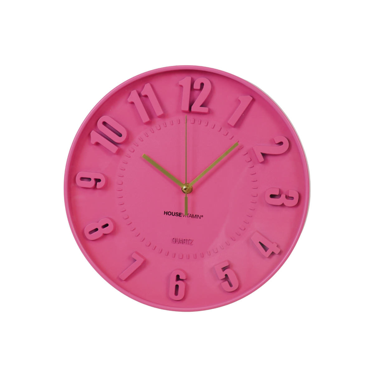 Uhr- Wanduhr Nummern- Neon Pink -30x30x4cm