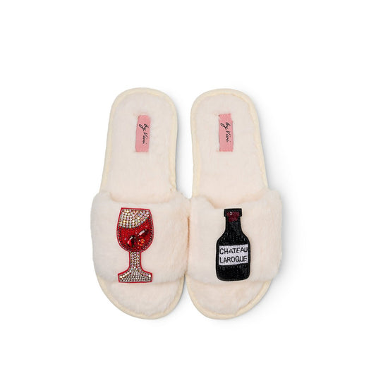 Broschenpaar für Slipper: Red Wine