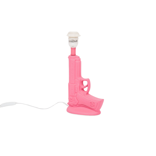 Tischlampe - Gun - Keramik - Neonrosa - E27 - 15x9x32cm