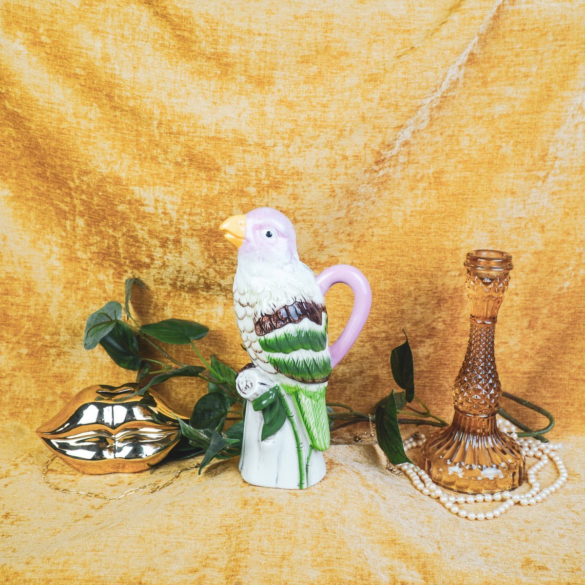 Vase- Bird-Dolomit-Pink-12*9*23 cm