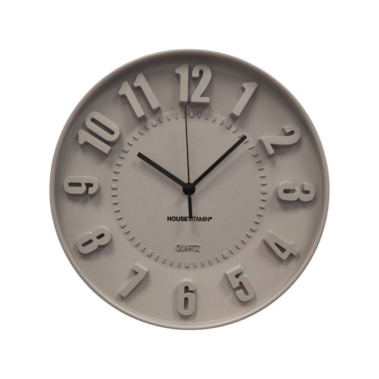 Uhr- wall Taktnummern- Taupe -30x30x4cm