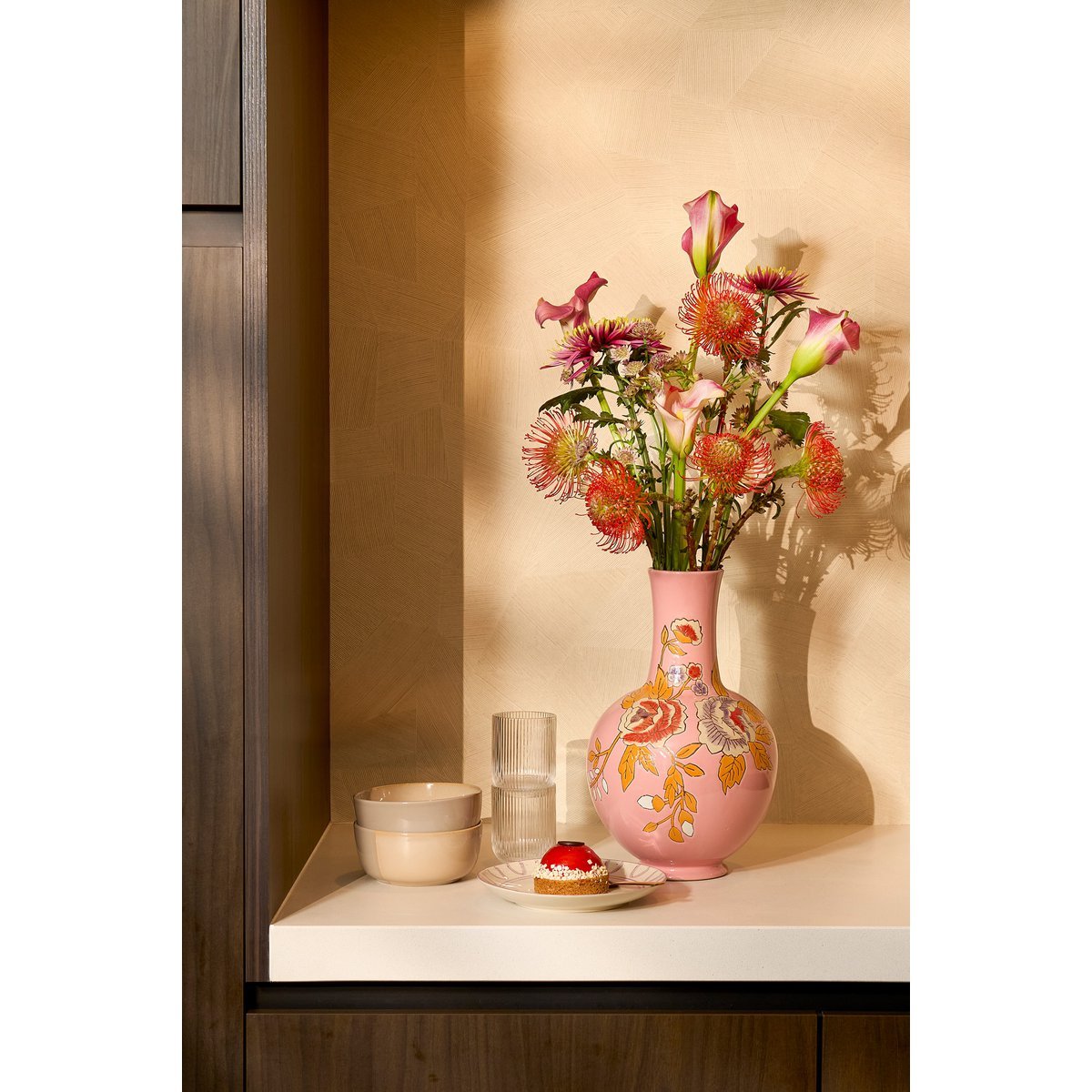 Eloise Vase - H36 x Ø22 cm - Keramik - Pink