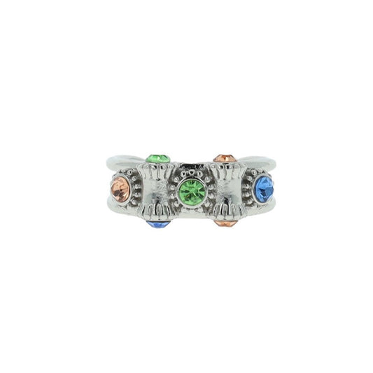 Otazu Vintage Barrel Ring Multicolor - Rhodium
