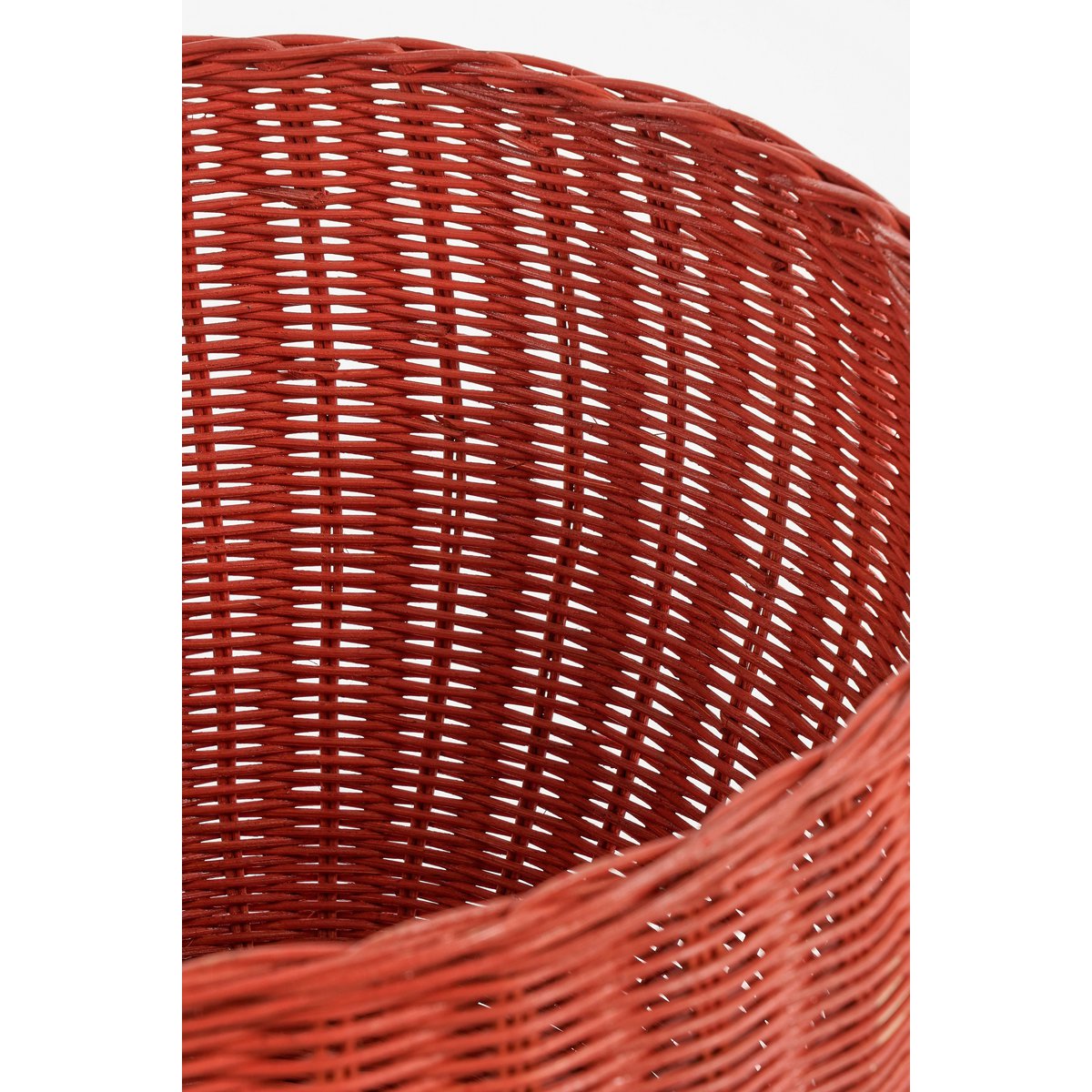 Aufbewahrungskorb mit Deckel – 2er-Set – H48 x Ø30 cm – Rattan – Rot